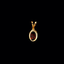 Load image into Gallery viewer, 9ct Yellow Gold Oval Garnet Pendant (6mm x 4mm) - Optional Chain
