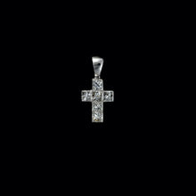 Load image into Gallery viewer, 9ct White Gold Princess Cut Diamond Cross Pendant (0.50ct)