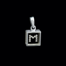 Load image into Gallery viewer, 9ct White Gold Resin & Floating Diamond Initial Pendants (0.15ct) Optional Chain
