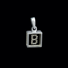 Load image into Gallery viewer, 9ct White Gold Resin & Floating Diamond Initial Pendants (0.15ct) Optional Chain