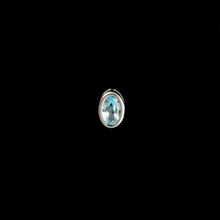 Load image into Gallery viewer, 9ct White Gold Oval Blue Topaz Pendant (6mm x 4mm) - Optional Chain