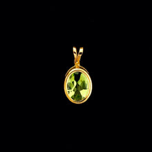 Load image into Gallery viewer, 9ct Yellow Gold Oval Peridot Pendant (8mm x 6mm) - Optional Chain