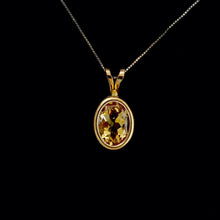 Load image into Gallery viewer, 9ct Yellow Gold Oval Citrine Pendant (8mm x 6mm) - Optional Chain