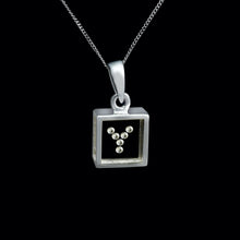 Load image into Gallery viewer, 9ct White Gold Resin & Floating Diamond Initial Pendants (0.15ct) Optional Chain
