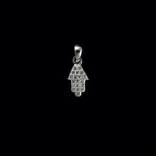 Load image into Gallery viewer, 9ct White Gold Pavé Set Hamsa Hand Diamond Pendant (0.10ct) - Optional Chain