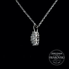 Load image into Gallery viewer, Sterling Silver & Swarovski Zirconia Round Cluster Pendant Necklace
