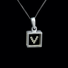 Load image into Gallery viewer, 9ct White Gold Resin & Floating Diamond Initial Pendants (0.15ct) Optional Chain