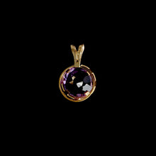 Load image into Gallery viewer, 9ct Yellow Gold Round Amethyst Pendant (7mm) - Optional Chain