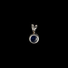 Load image into Gallery viewer, 9ct White Gold Round Treated Sapphire Pendant (4mm) - Optional Chain