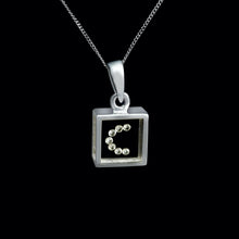Load image into Gallery viewer, 9ct White Gold Resin & Floating Diamond Initial Pendants (0.15ct) Optional Chain