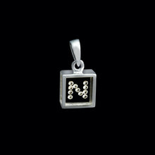 Load image into Gallery viewer, 9ct White Gold Resin & Floating Diamond Initial Pendants (0.15ct) Optional Chain