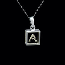 Load image into Gallery viewer, 9ct White Gold Resin & Floating Diamond Initial Pendants (0.15ct) Optional Chain
