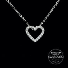 Load image into Gallery viewer, Sterling Silver & Swarovski Zirconia Pavé Heart Pendant Necklace