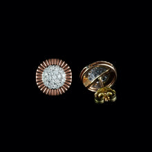 Load image into Gallery viewer, 9ct Rose Gold Classic Vintage Diamond Cluster Stud Earrings (0.58ct)