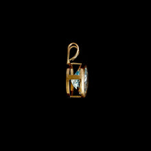 Load image into Gallery viewer, 9ct Yellow Gold Round Blue Topaz Pendant (7mm) - Optional Chain