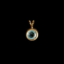 Load image into Gallery viewer, 9ct Yellow Gold Round Blue Topaz Pendant (6mm) - Optional Chain