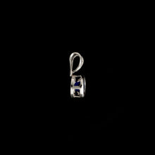 Load image into Gallery viewer, 9ct White Gold Round Treated Sapphire Pendant (4mm) - Optional Chain