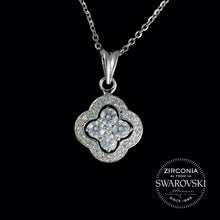 Load image into Gallery viewer, Sterling Silver & Swarovski Zirconia Art Deco Vintage Pendant Necklace