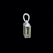 Load image into Gallery viewer, 9ct White Gold Resin & Floating Diamond Initial Pendants (0.15ct) Optional Chain