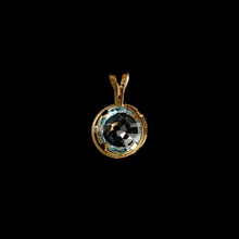 Load image into Gallery viewer, 9ct Yellow Gold Round Blue Topaz Pendant (7mm) - Optional Chain