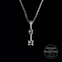 Load image into Gallery viewer, Sterling Silver & Swarovski Zirconia Trilogy Pendant Necklace