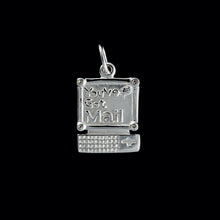 Load image into Gallery viewer, 9ct White Gold Diamond "Retro You've Got Mail Computer" Pendant (0.02ct)