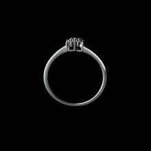 Load image into Gallery viewer, 9ct White Gold 0.10ct Square Shaped Sapphire & Diamond Cluster Ring (Size N)