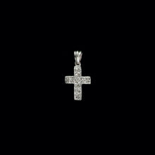 Load image into Gallery viewer, 9ct White Gold Little Pavé Set Diamond Cross Pendant (0.05ct) - Optional Chain