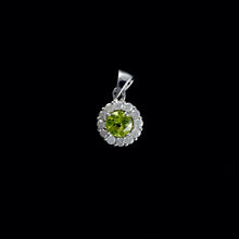 Load image into Gallery viewer, 9ct White Gold Peridot & Diamond Pendant (0.32ct)