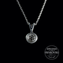 Load image into Gallery viewer, Sterling Silver & Swarovski Zirconia Vintage Cluster Pendant Necklace