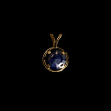Load image into Gallery viewer, 9ct Yellow Gold Round Treated Sapphire Pendant (7mm) - Optional Chain