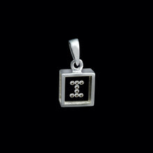 Load image into Gallery viewer, 9ct White Gold Resin & Floating Diamond Initial Pendants (0.15ct) Optional Chain