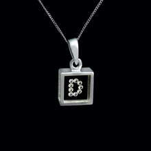 Load image into Gallery viewer, 9ct White Gold Resin & Floating Diamond Initial Pendants (0.15ct) Optional Chain