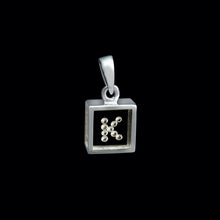 Load image into Gallery viewer, 9ct White Gold Resin & Floating Diamond Initial Pendants (0.15ct) Optional Chain