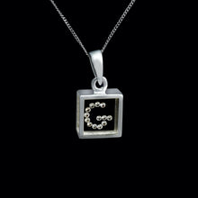 Load image into Gallery viewer, 9ct White Gold Resin & Floating Diamond Initial Pendants (0.15ct) Optional Chain