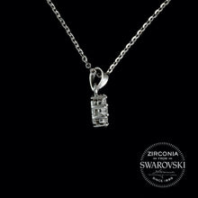Load image into Gallery viewer, Sterling Silver & Swarovski Zirconia Oval Shaped Cluster Pendant Necklace
