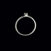 Load image into Gallery viewer, 9ct White Gold 0.04ct Solitaire Diamond Twist Ring (Size N)