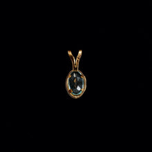 Load image into Gallery viewer, 9ct Yellow Gold Oval Blue Topaz Pendant (6mm x 4mm) - Optional Chain