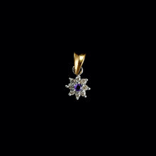 Load image into Gallery viewer, 9ct Yellow Gold Amethyst & Diamond Cluster Pendant (0.09ct)