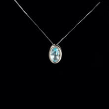 Load image into Gallery viewer, 9ct White Gold Oval Blue Topaz Pendant (6mm x 4mm) - Optional Chain