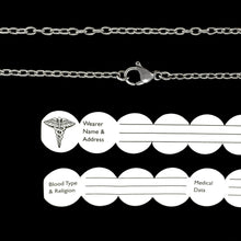 Load image into Gallery viewer, Infomedic Stainless Steel Medical Pendant - Heart (Inc. Chain, Paper & Box)