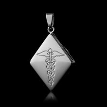 Load image into Gallery viewer, Infomedic Stainless Steel Medical Pendant - Diamond Shape (Inc. Chain, Paper & Box)