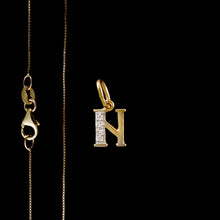 Load image into Gallery viewer, 9ct & 14ct Yellow Gold Diamond Initial Pendants - 0.01ct - Optional Chain