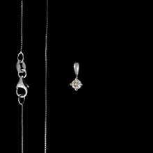 Load image into Gallery viewer, 9ct White Gold Tiny Solitaire Diamond Pendant (0.10ct) - Optional Chain
