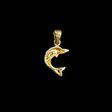 Load image into Gallery viewer, 9ct Yellow & White Gold 1990's Diamond Dolphin Pendant (0.02ct) - Optional Chain