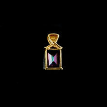 Load image into Gallery viewer, 9ct Yellow Gold Emerald Cut Mystic Topaz & Diamond Pendant (0.05ct) - Optional Chain