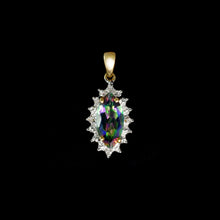 Load image into Gallery viewer, 9ct Yellow Gold Mystic Topaz Marquise & Diamond Pendant (0.10ct)- Optional Chain