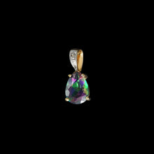 Load image into Gallery viewer, 9ct Yellow Gold Mystic Topaz Pear & Diamond Pendant (0.05ct) - Optional Chain