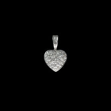 Load image into Gallery viewer, 9ct White Gold Pavé Diamond Heart Pendant (0.10ct) - Optional Chain