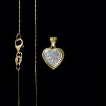 Load image into Gallery viewer, 9ct Yellow Gold Pavé Diamond Heart Pendant (0.05ct) - Optional Chain